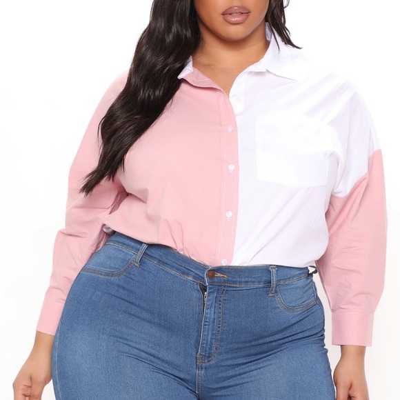 NWT colorblock blouse 🤍💕 - Picture 2 of 5